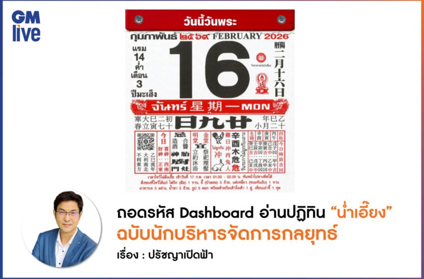  ถอดรหัส Dashboard พลังงานปี 2569 อ่านปฏิทิน “น่ำเอี๊ยง” ฉบับนักบริหารจัดการกลยุทธ์